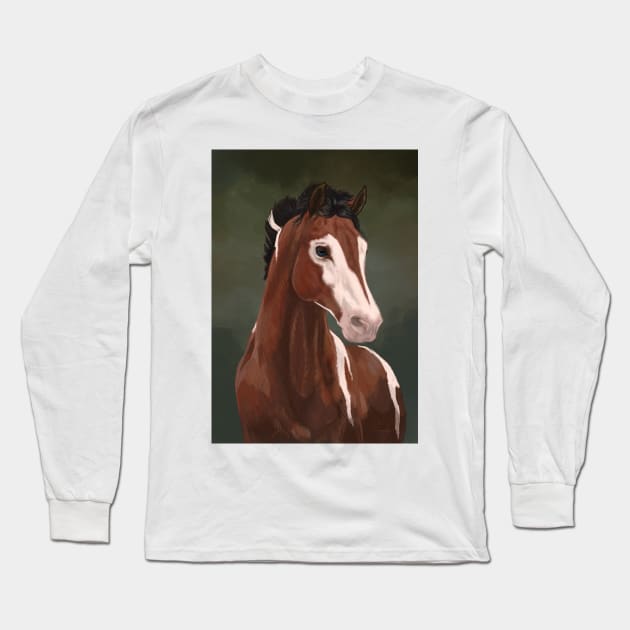 Bay Pinto Horse Long Sleeve T-Shirt by KJL90